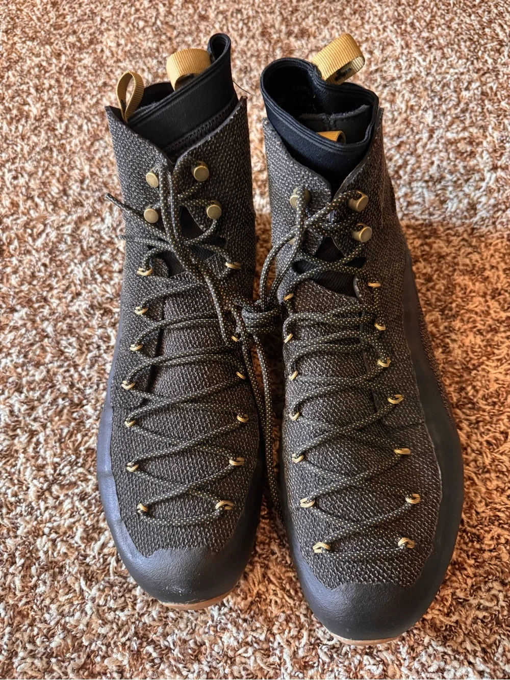NAGLEV Branded Leather Insole Boots - Dark Brown with Tan Accent US SIZE 13